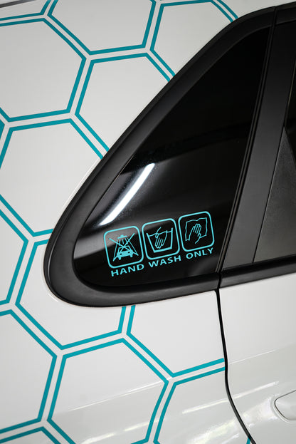Autoaufkleber "Hand Wash Only" - Matt