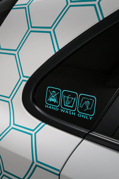 Autoaufkleber "Hand Wash Only" - Matt