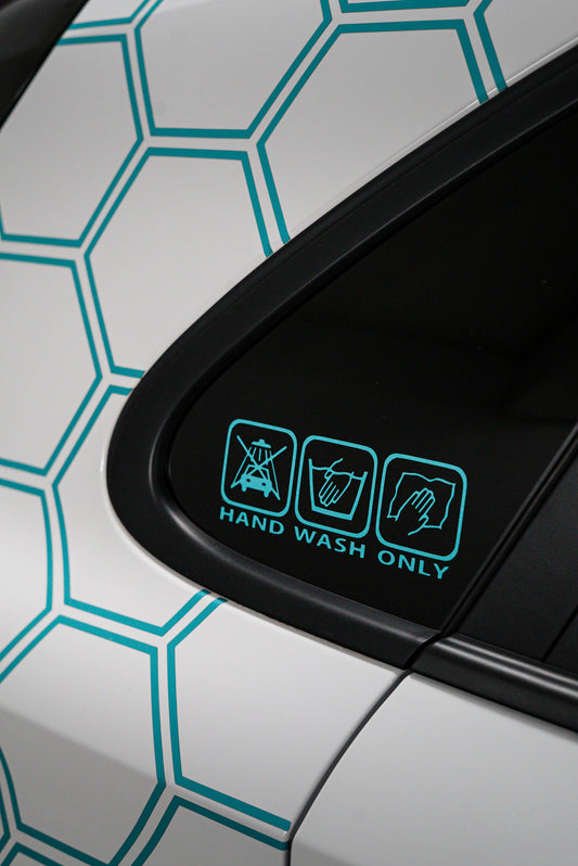 Autoaufkleber "Hand Wash Only" - Matt